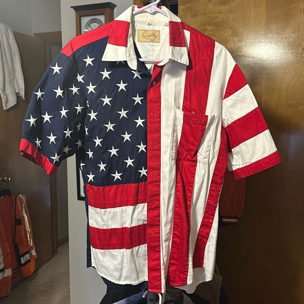 United States flag design short sleeve shirt